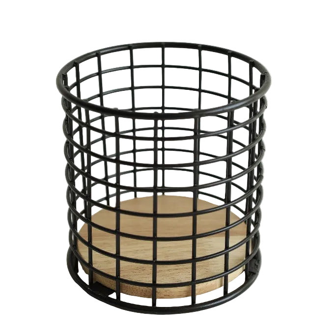 Minimalist Round Black Spoon Holder With Wood Base at Zubaidas Homestore Best for Home Shopping