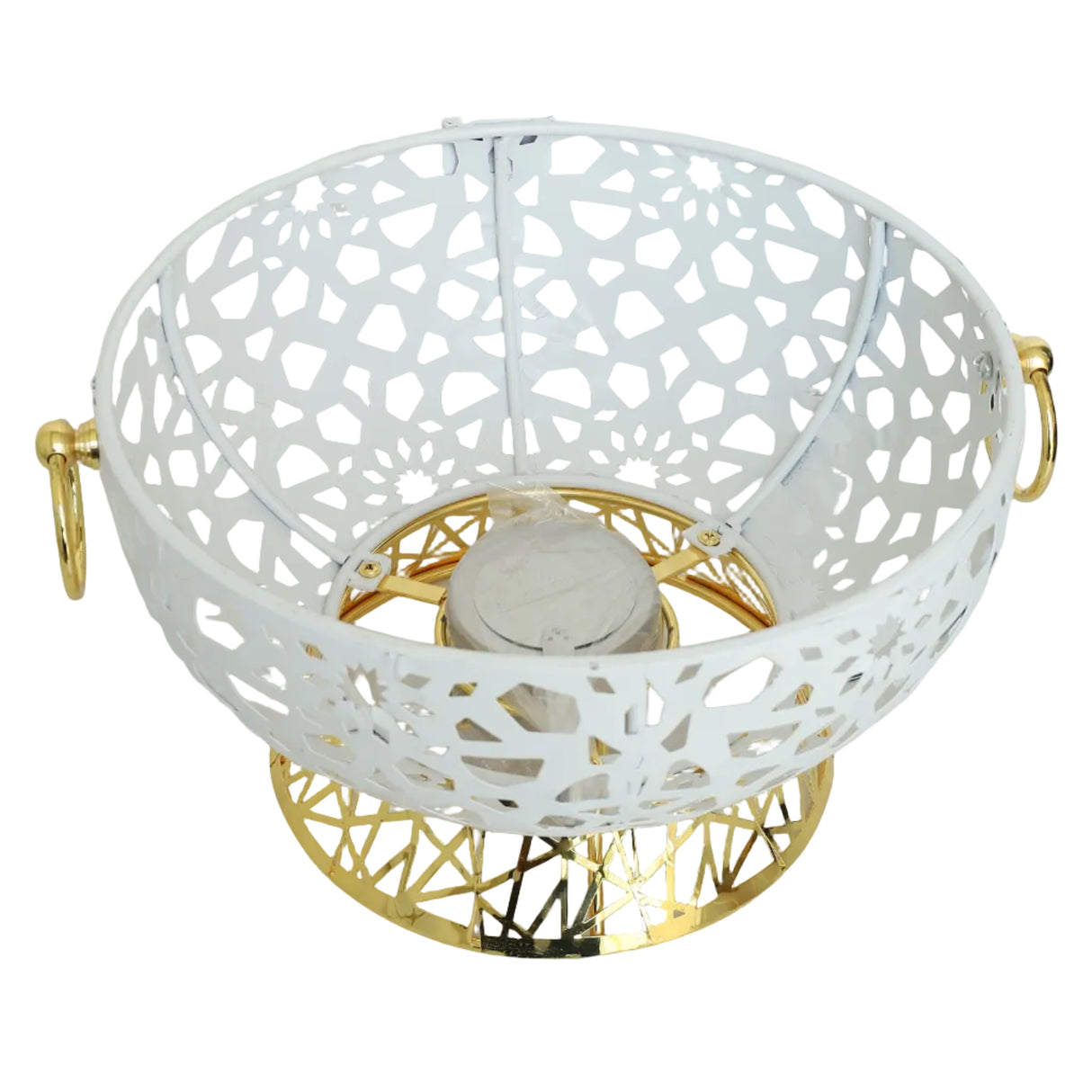 6-Liter Food Warmer Buffet Dish in White and Gold at Zubaidas No#1 Homestore in Pakistan