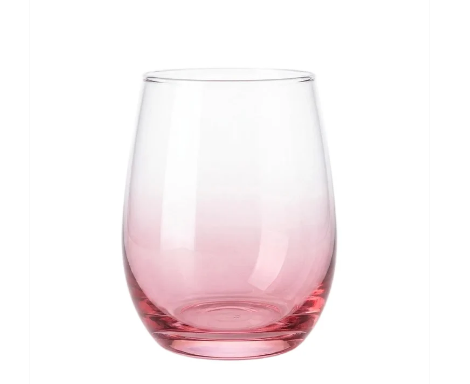 Danny Home Stemless Pink 4 Pieces Glass Set 345ml at Zubaidas Homestore