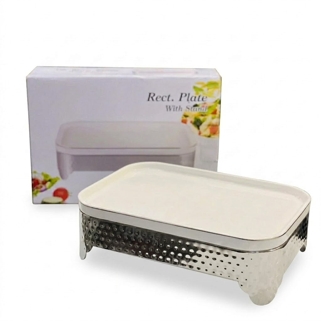 Rectangular Serving Plate With Stand 25.4cm at Zubaidas Homestore