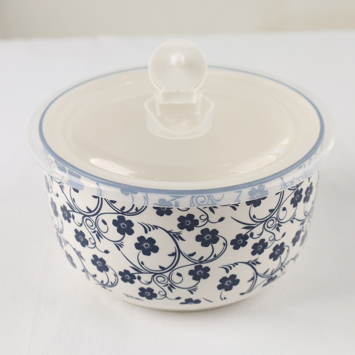 Danny Home 3Pcs Ceramic Food Container Blue Floral at Zubaidas Homestore