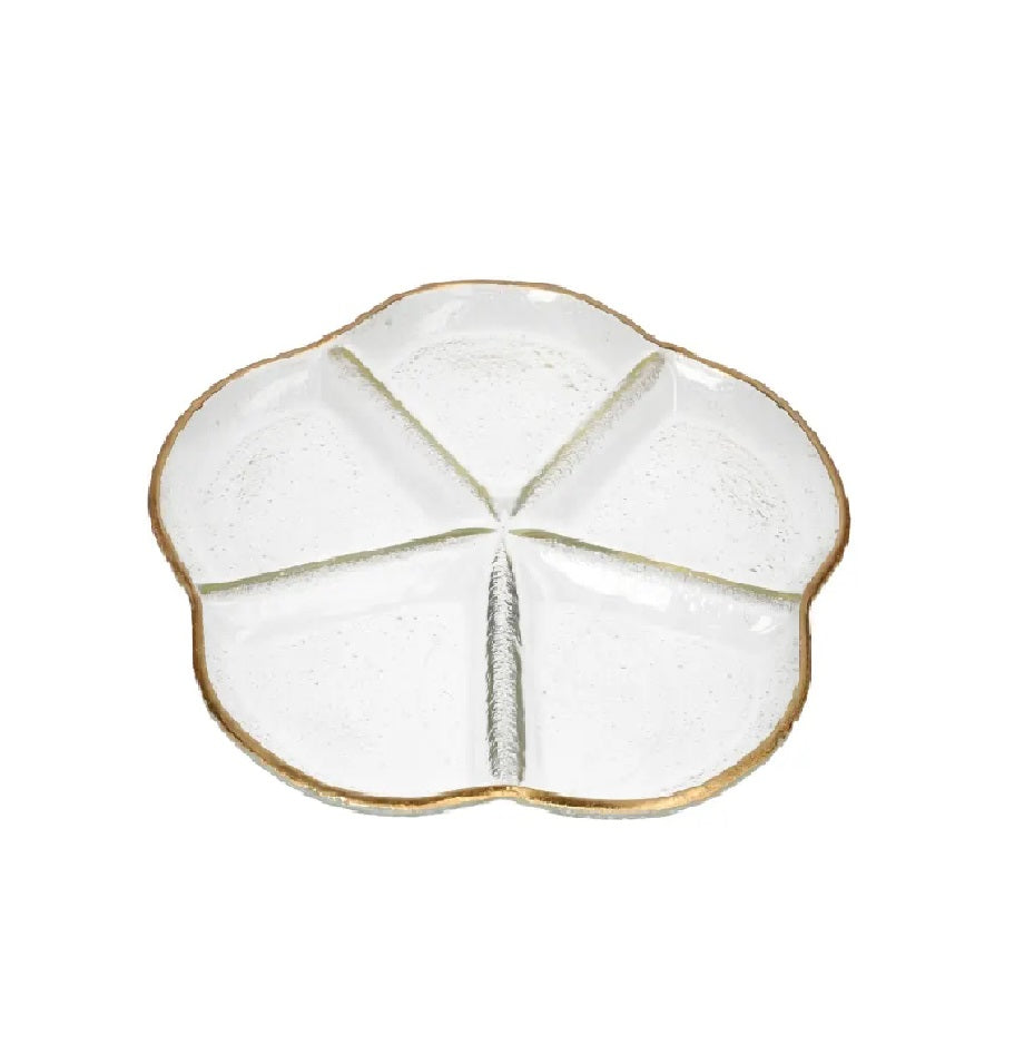 Danny Home 5 Grid Glass Serving Platter 29.7cm at Zubaidas Homestore Best for Home Shopping