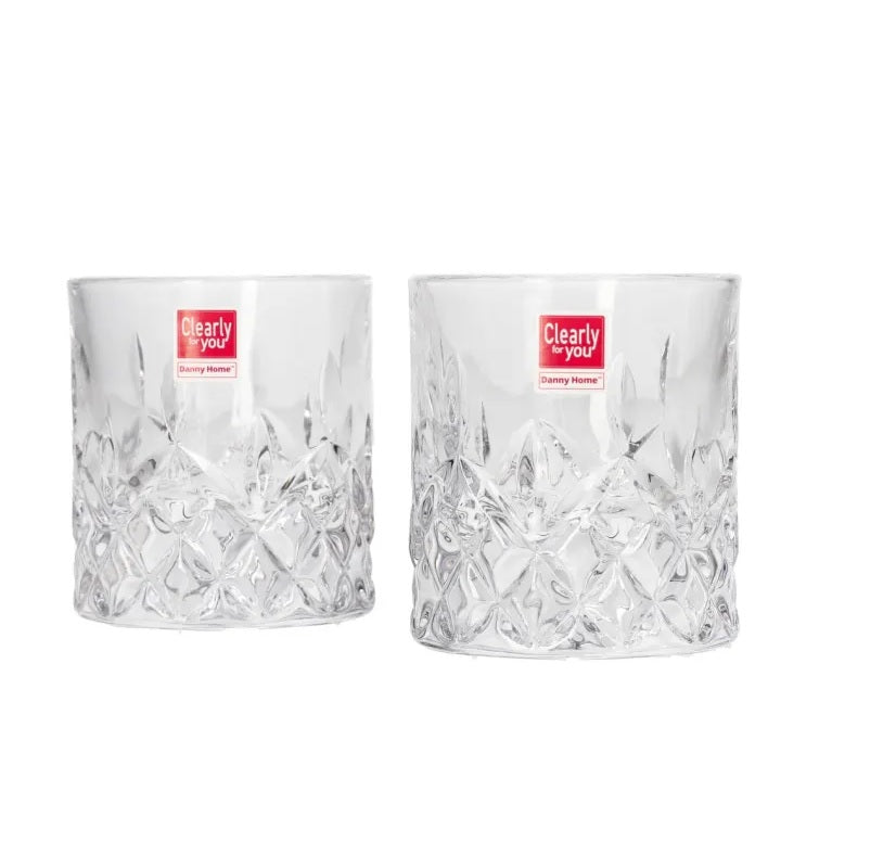 Danny Home Crystal Glass Cup Set 2Pcs 200ml at Zubaidas Homestore Best for Home Shopping