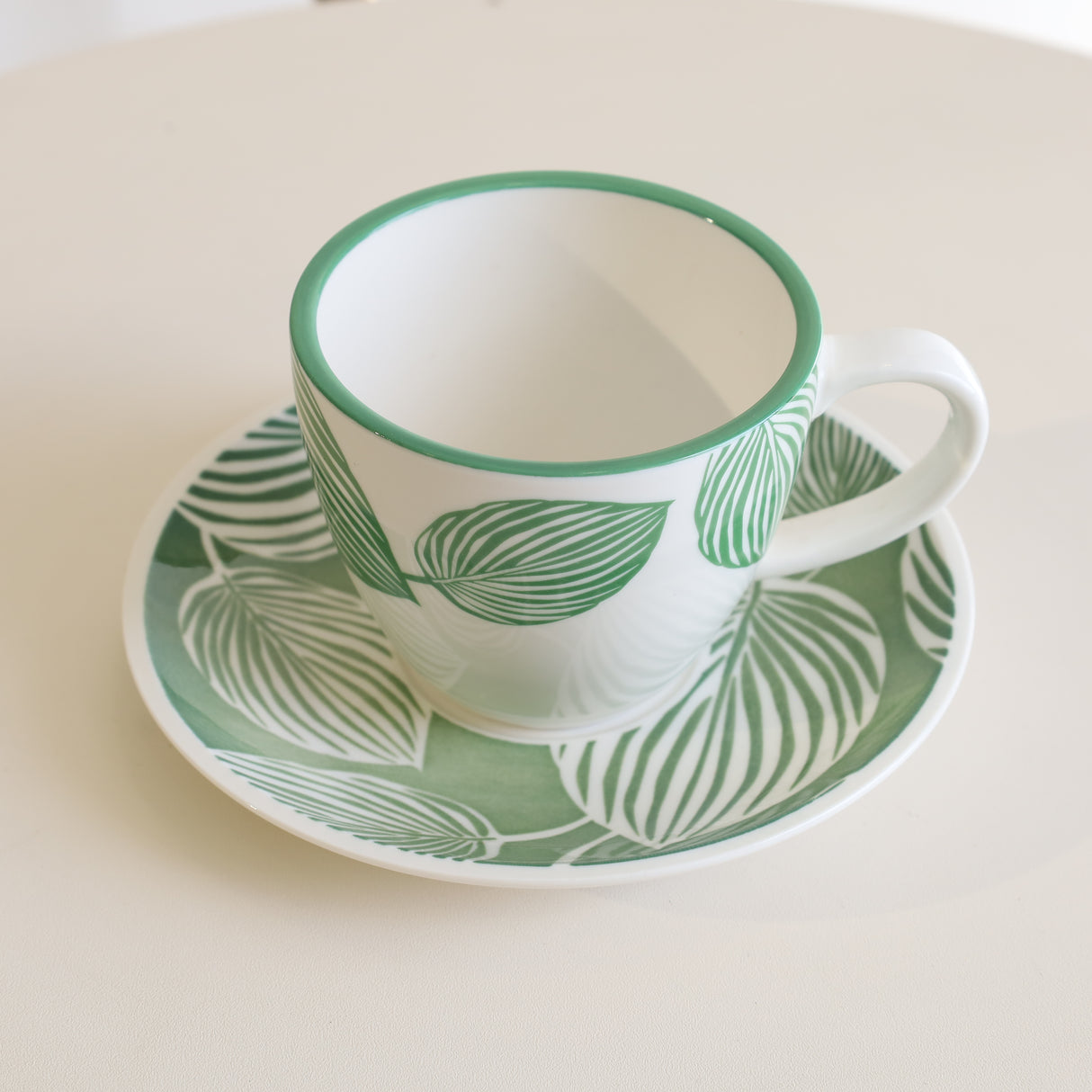 Danny Home Cup and Saucer Set 6 Pieces Green Leaf. Best Place for Home Shopping