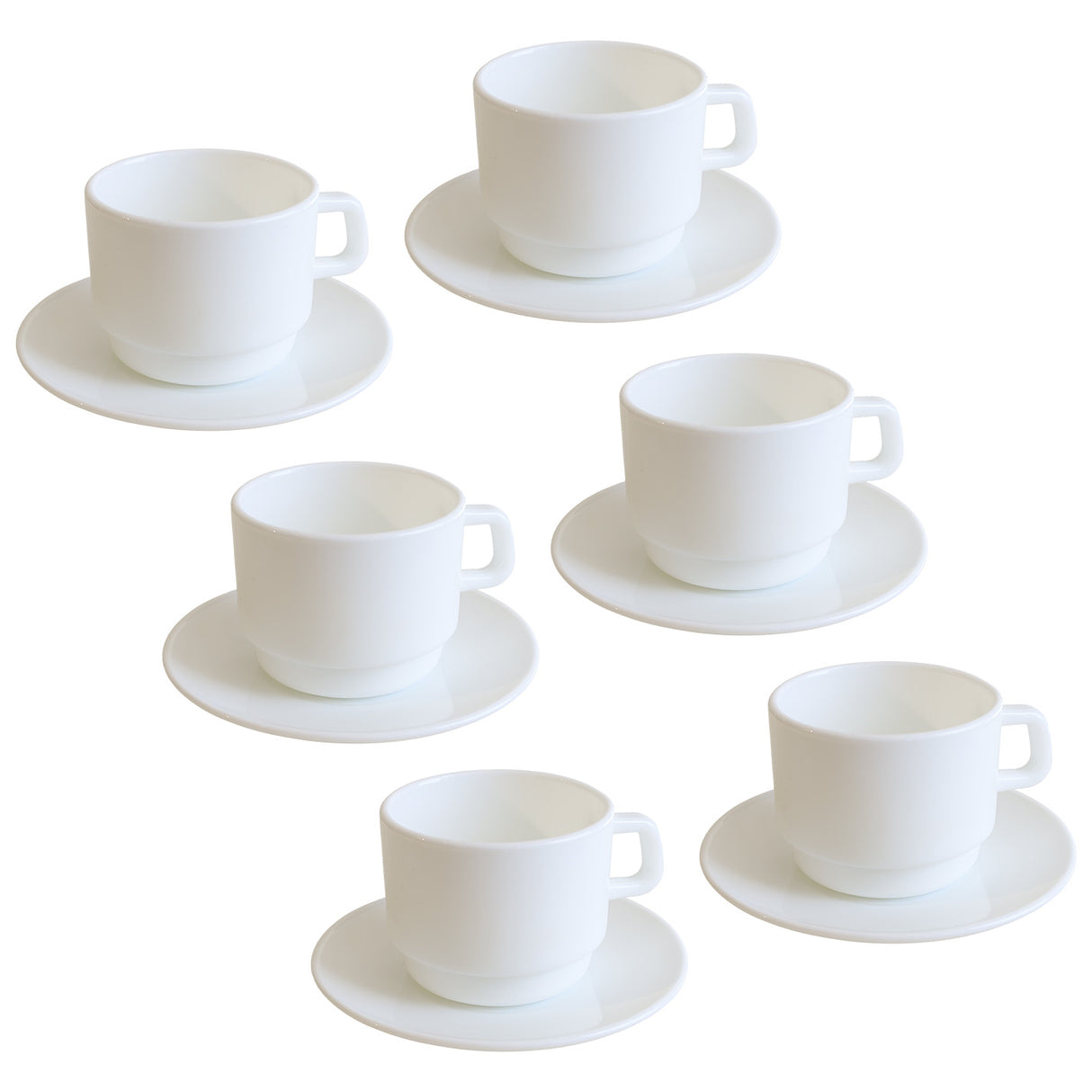 Danny Home Cup and Saucer Set 6 Pieces White Opalware at Zubaidas Homestore Pakistan