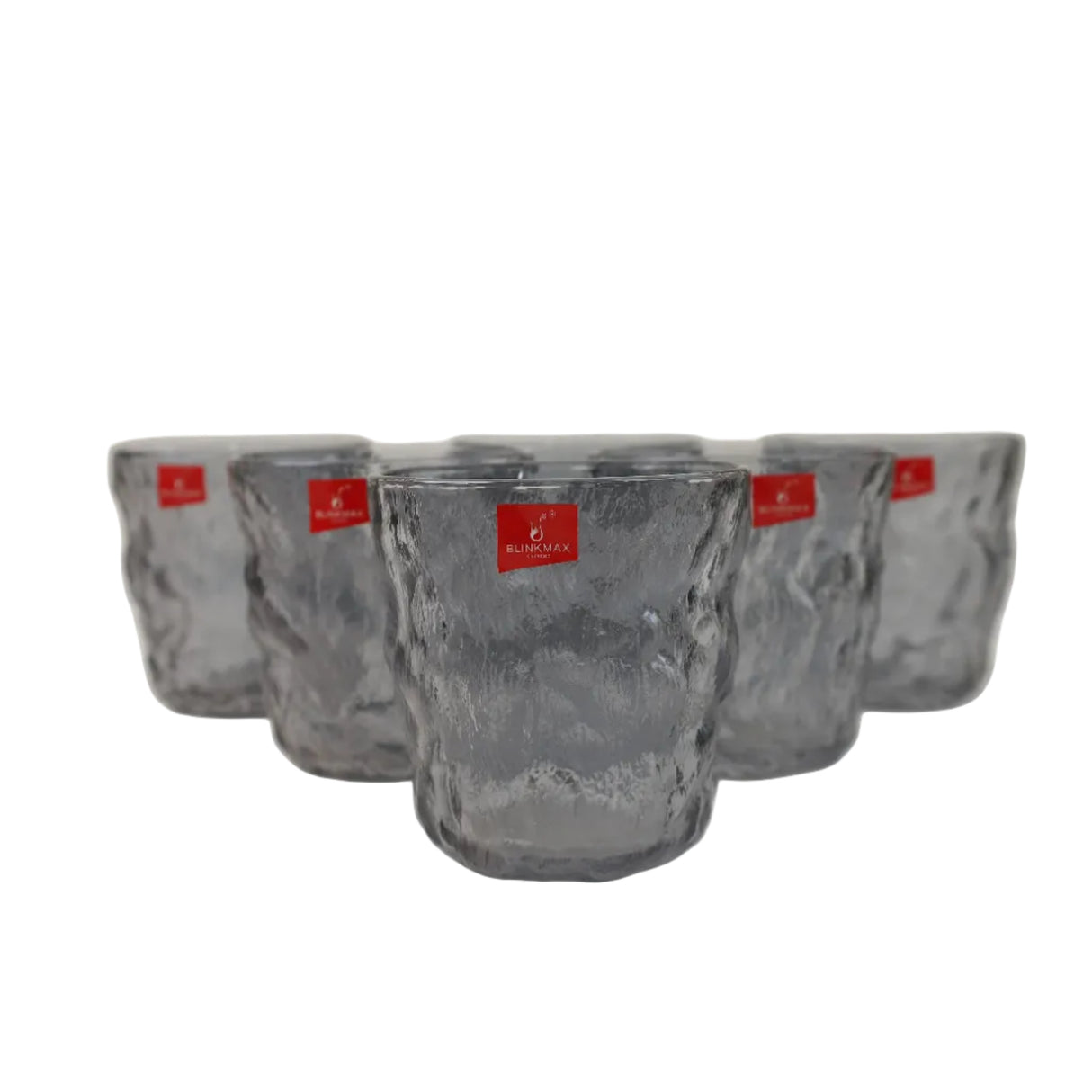 Danny Home Smoky Grey Textured Glass Set 6 pcs at Zubaidas Online Homestore in Pakistan