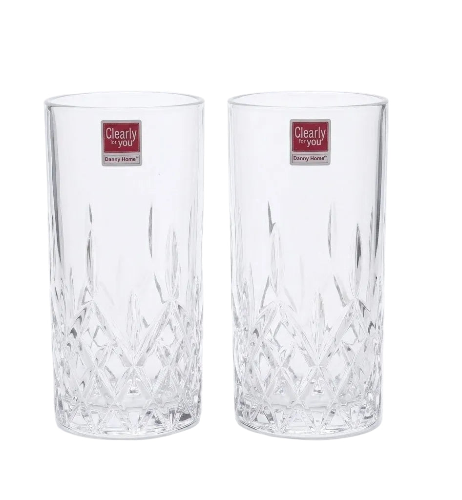Danny Home Textured Crystal Glass Set of 2 310ml at Zubaidas Homestore
