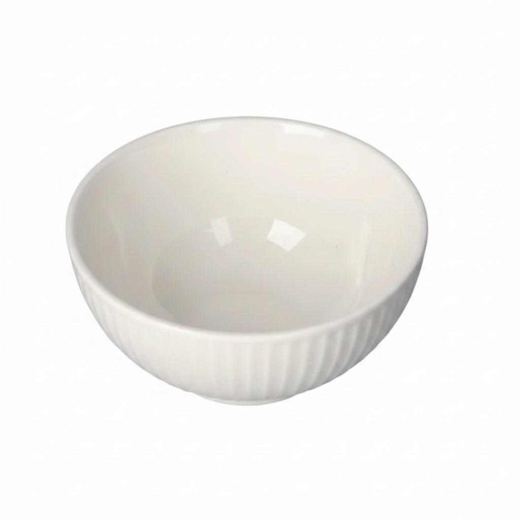 Danny Home White Ceramic Ribbed Bowl 12.2cm at Zubaidas Homestore