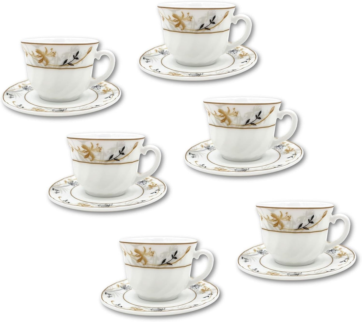Danny Homes Cup and Saucer Set 6 Pieces Floral Vine at Zubaidas Homestore Pakistan