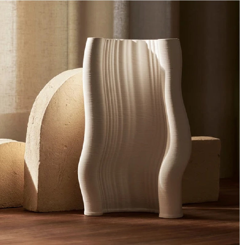 Ferm Living Moire Vase 3D Textured Ceramic Design at zubaidas Homestore Best for Home Shopping