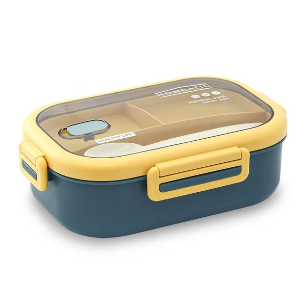 Homeatic Stainless Steel Lunch Box With Cutlery 850ml Blue at Zubaidas Homestore