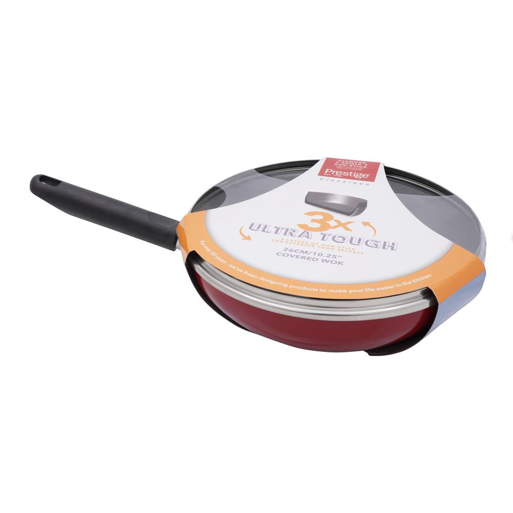 Prestige Classique Covered Wok Pan Non-Stick 26cm at Zubaidas Homestore Pakistan's Favorite Destination for Home Shopping