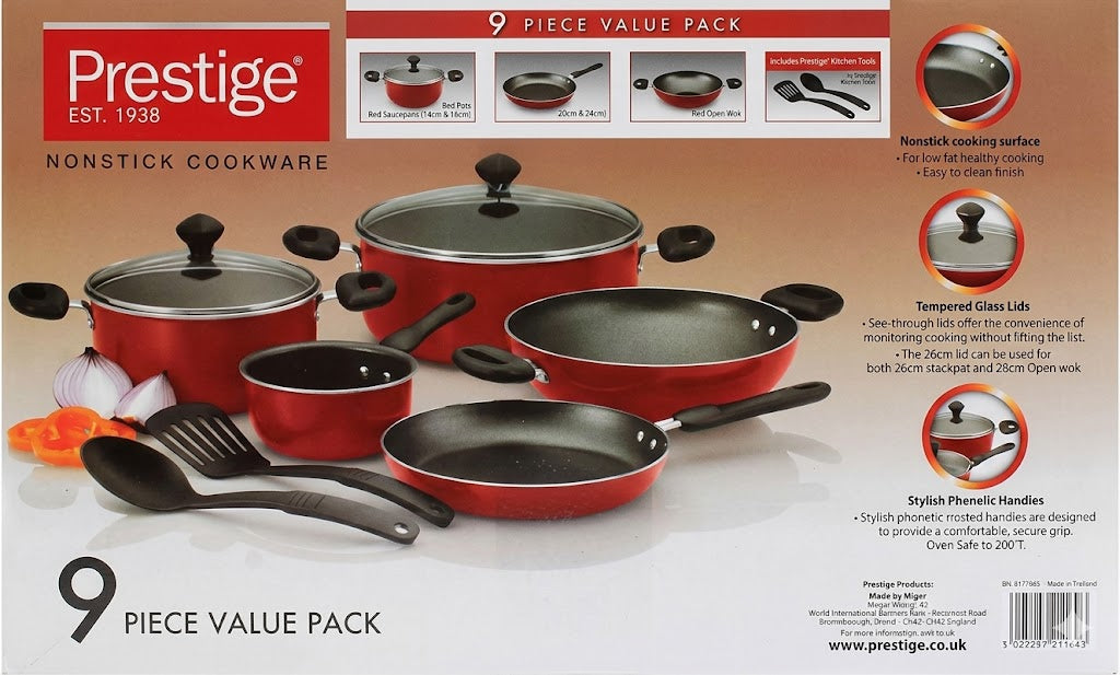 Shop the Prestige Non-Stick Value Pack Set 9 Piece at Zubaidas Homestore Pakistan’s Trusted Home Shopping Store