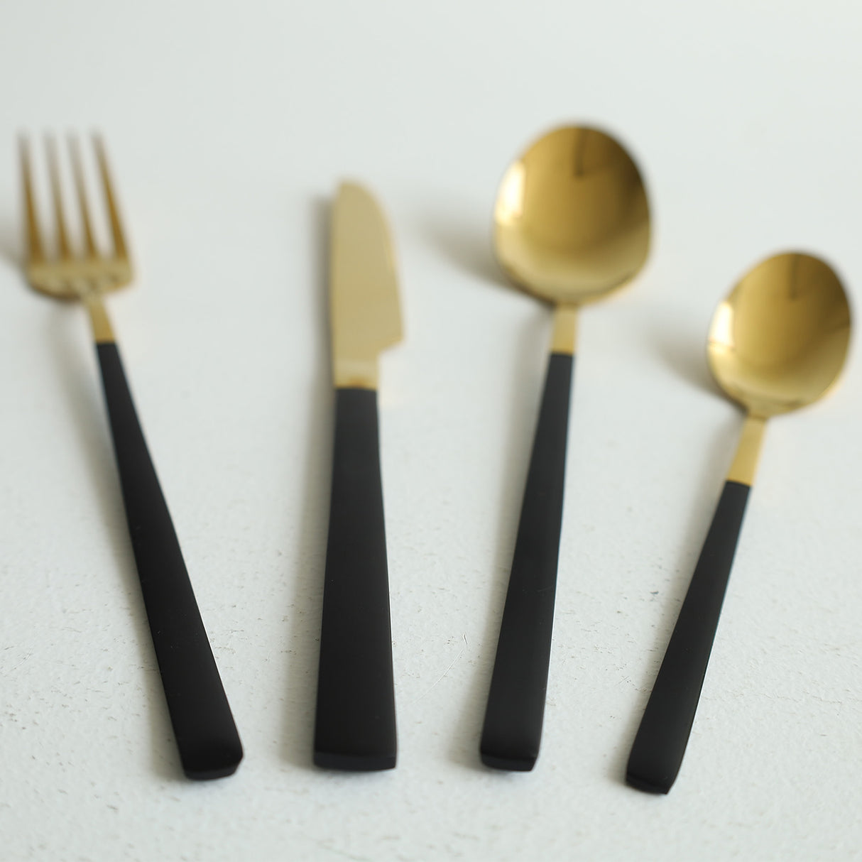 Stainless Steel 24 Piece Cutlery Set Black Golden. #1 Homestore In Pakistan
