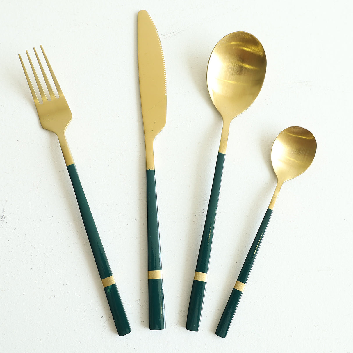Stainless Steel 24 Piece Cutlery Set Green Golden HB-A01-3G. Best Homestore In Pakistan