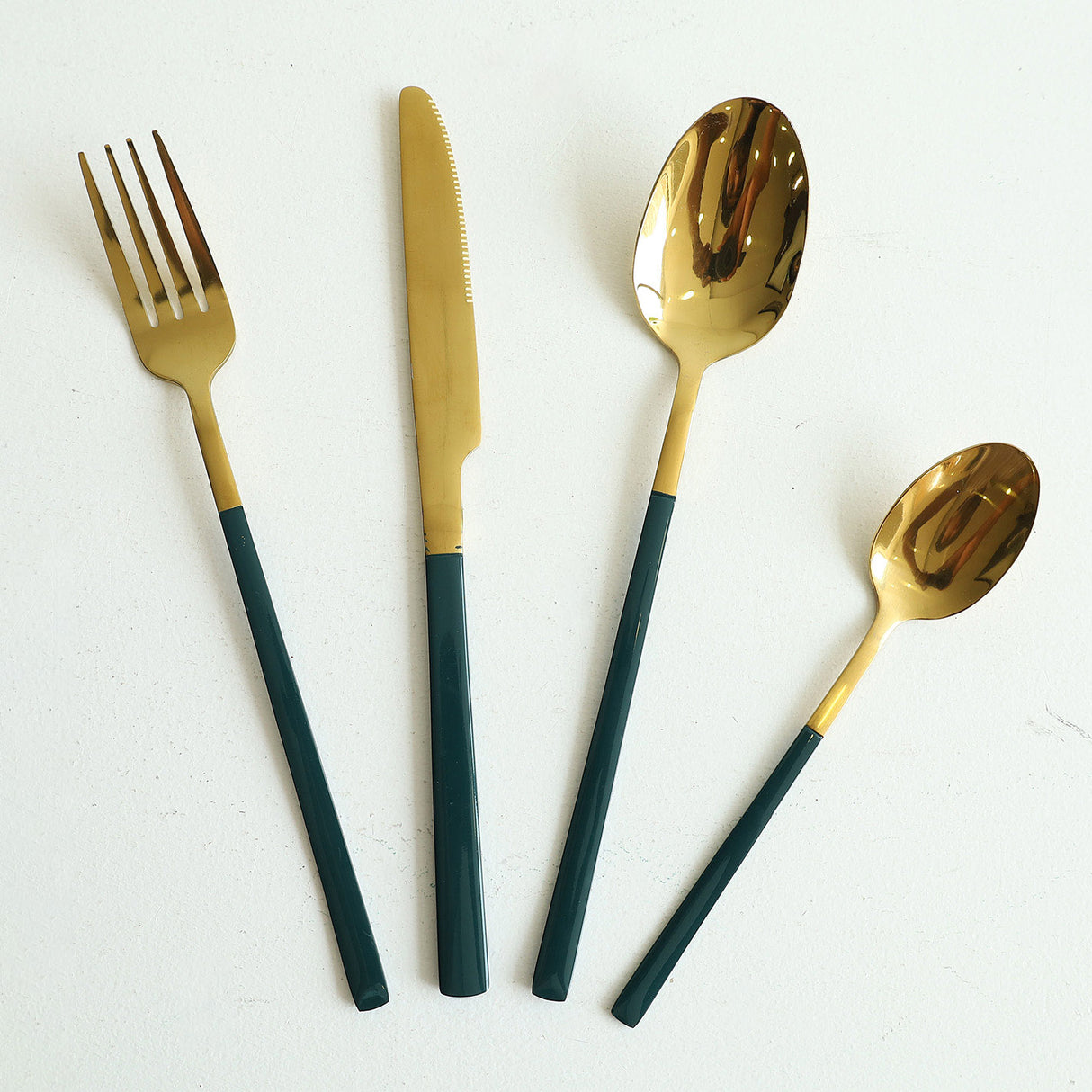 Stainless Steel 24 Piece Cutlery Set Green Golden. Most Popular Homestore in Pakistan