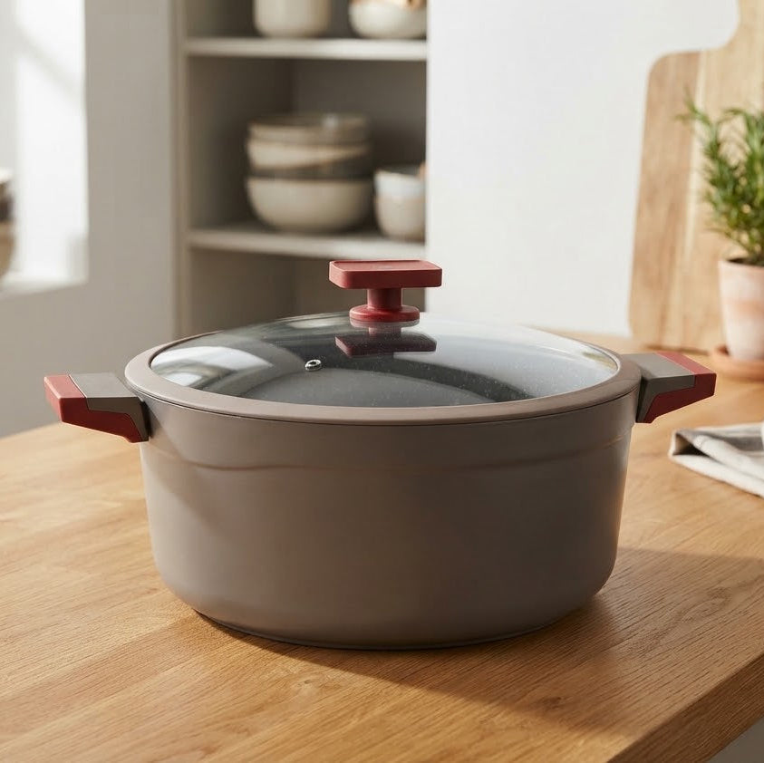 AlpenBerg Non Stick Casserole Pot with Glass Lid 32cm at Zubaidas Homestore