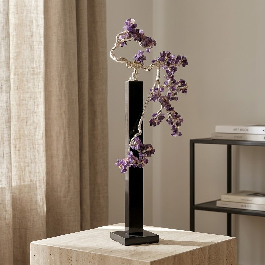 Amethyst Crystal Gemstone Bonsai Tree Accent at Zubaidas Homestore