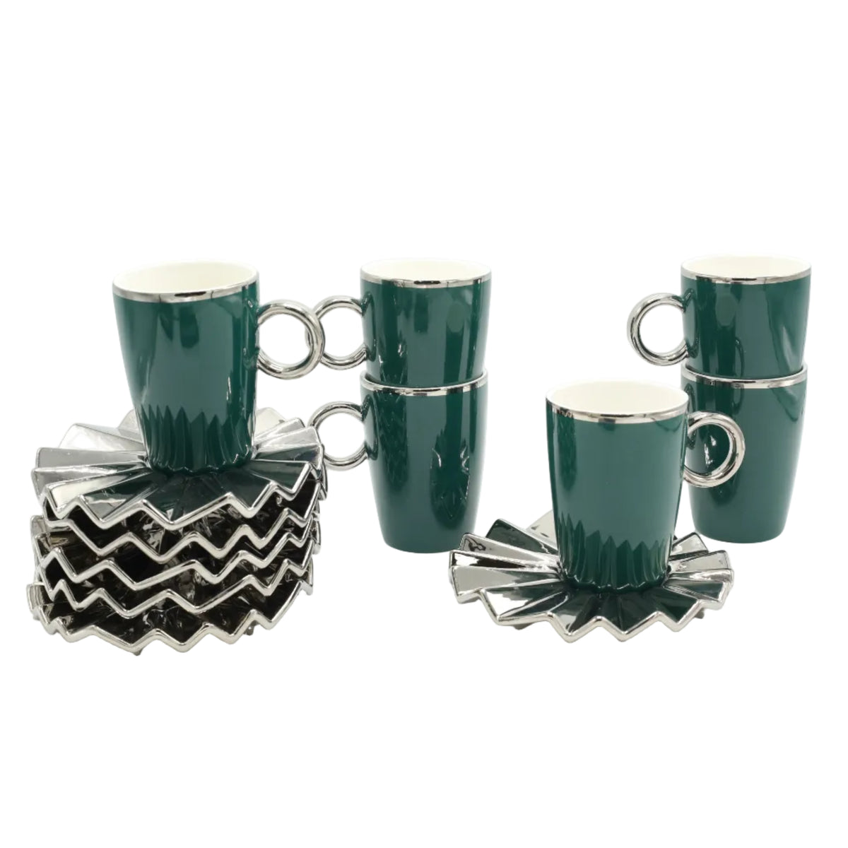 Angela Cup and Saucer 12 Pieces Set Green at Zubaidas Homestore Pakistan
