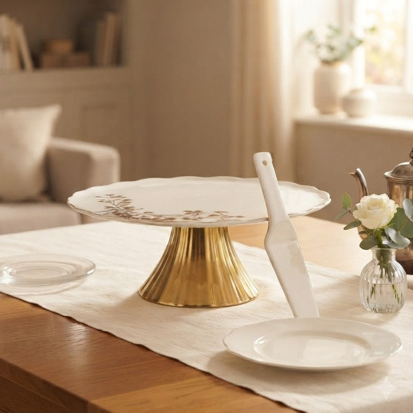 Angela Floral Cake Dish With Lifter 26.6cm at Zubaidas Homestore