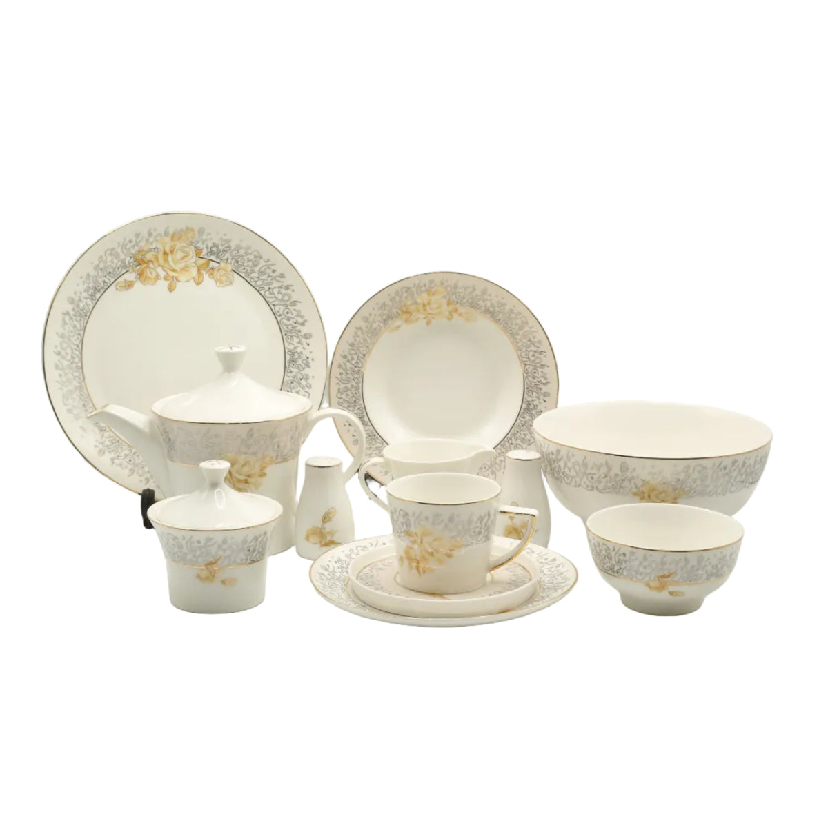 Angela Flower Design Bone China Dinner Set 47 Pieces at Zubaidas Homestore Pakistan