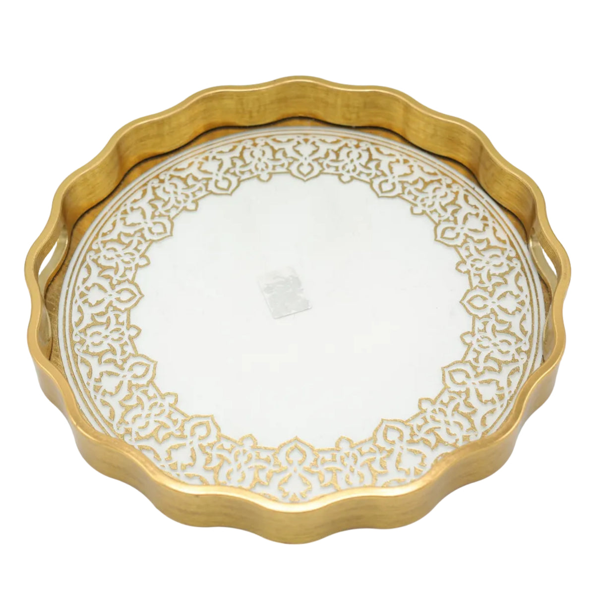 Angela Glass Round Serving Tray 2 Pieces Set at Zubaidas Homestore. Most Trusted Homestore in Pakistan