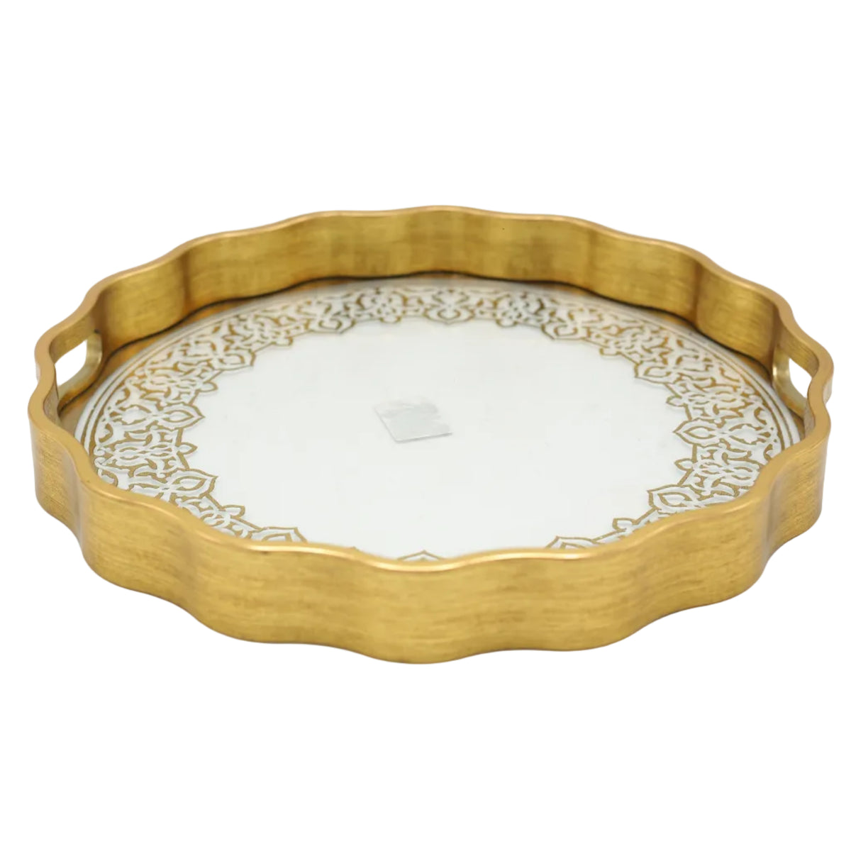 Angela Glass Round Serving Tray 2 Pieces Set at Zubaidas Homestore. Best Online Homestore in Pakistan