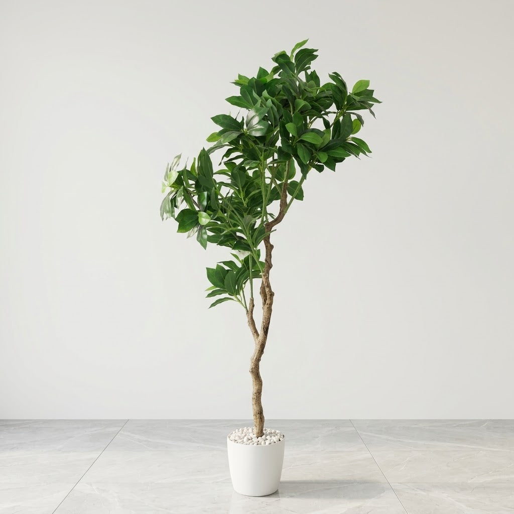Artificial Camellia Tree in White Pot at Zubaidas Homestore