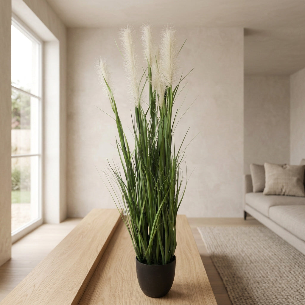 Artificial Pampas Reed Grass Potted Plant Green at Zubaidas Homestore