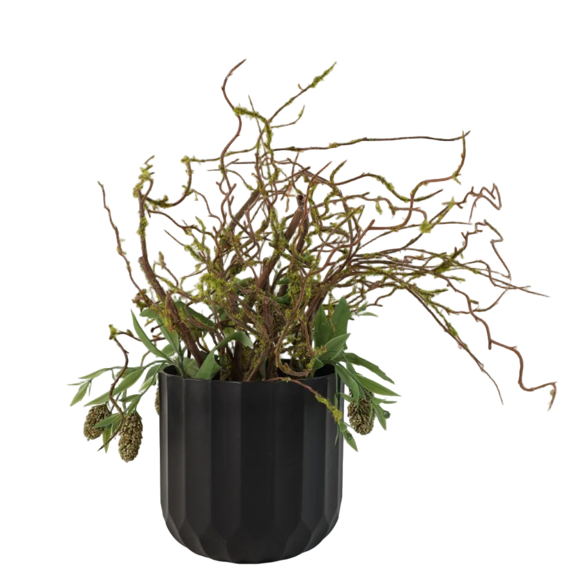 Artificial Table Plant in Fluted Black Pot at Zubaidas Homestore - The Largest Collection of Artificial Plants In Pakistan
