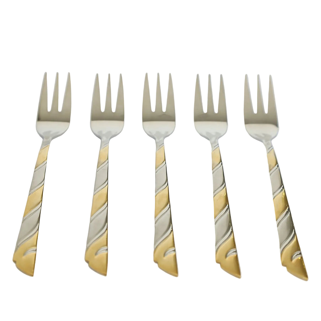 AYD 6 Pieces Fork Set Twisted Spiral 2 Tone at Zubaidas Homestore Best for Home Shopping