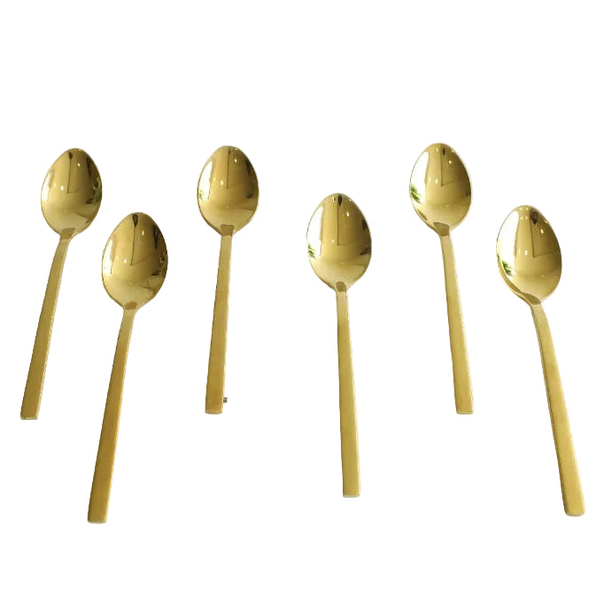 AYD 6pcs Coffee and Tea Spoon Matt Gold Set Zubaidas Homestore Pakistan