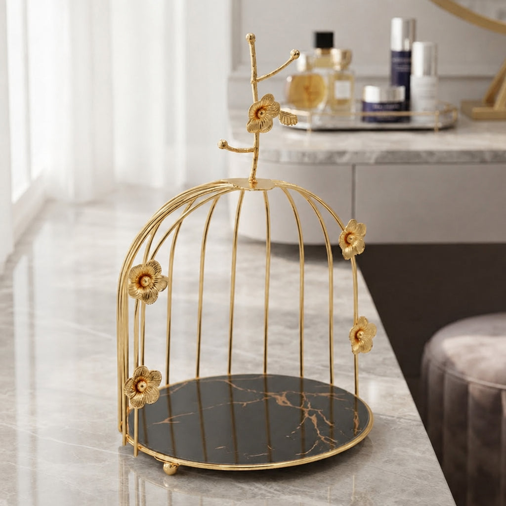 Bird Cage Decorative Dessert Serving Stand Golden at Zubaidas Homestore