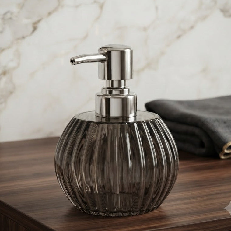 Black Ribbed Liquid Soap Dispenser 200ml at Zubaidas Homestore. Online Pakistan