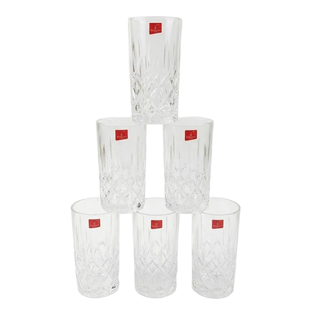 Blinkmax Crystal Cut Highball Glass Set 6 Pcs at Zubaidas Homestore