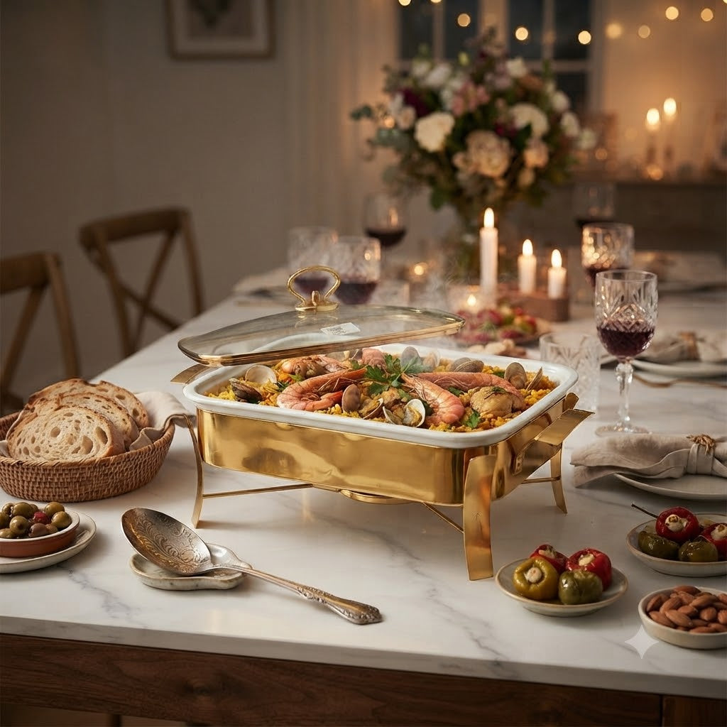 Brilliant 2Ltr Buffet Serving Dish With Candle Stand Medium at Zubaidas Homestore Pakistan