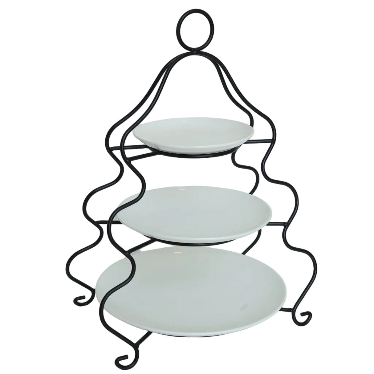 Brilliant 3 Layer Plate Set With Black Stand at Zubaidas Homestore Best for Home Shopping Pakistan