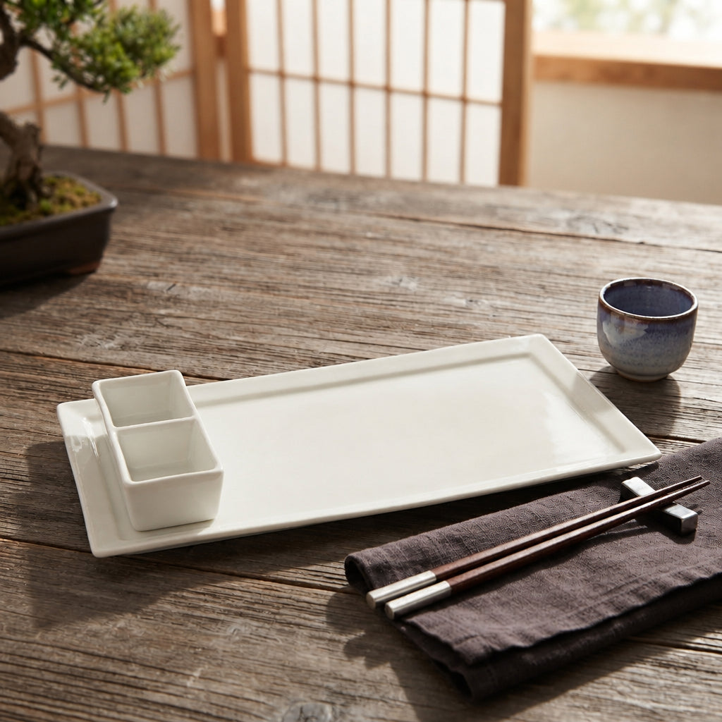 Brilliant Ceramic Rectangular Serving Platter 40cm at Zubaidas Homestore Pakistan