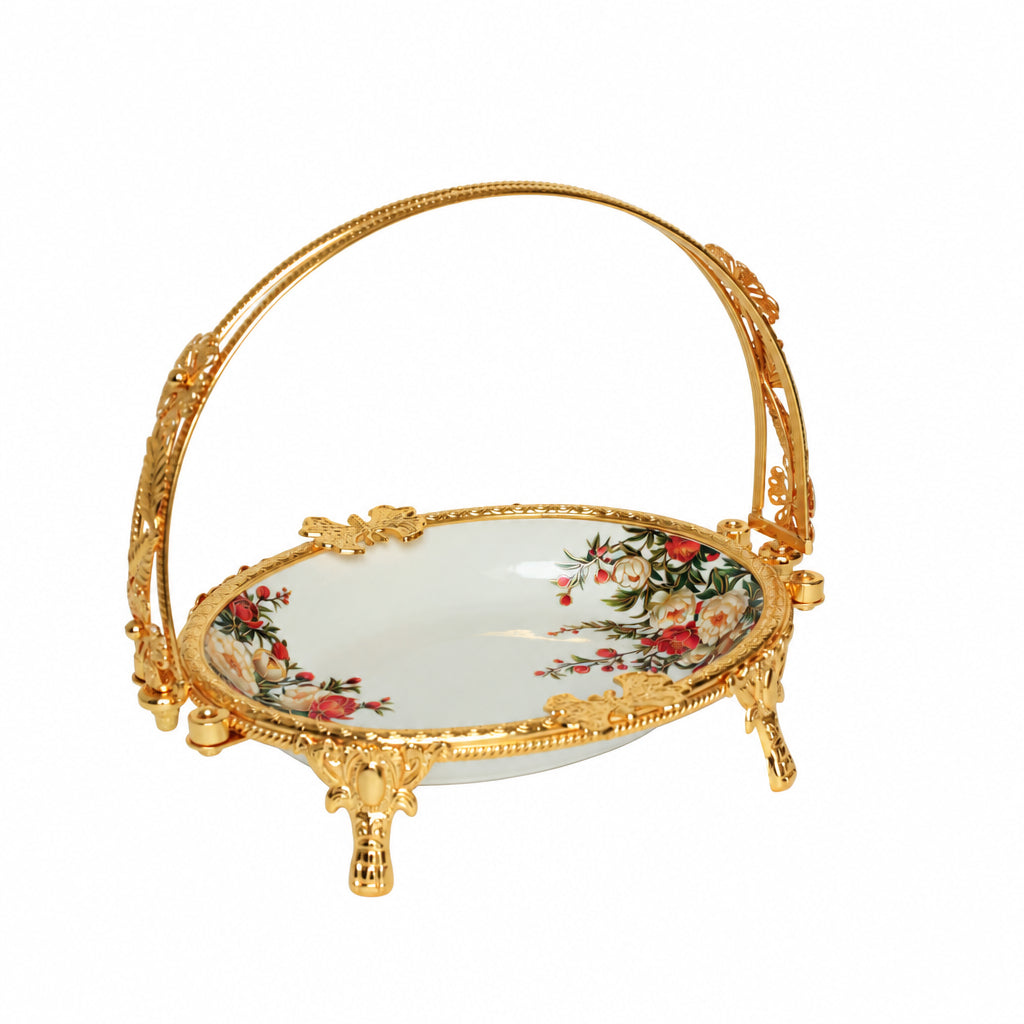 Brilliant Gold Royal Bloom Deep Serving Platter at Zubaidas Homestore Pakistan
