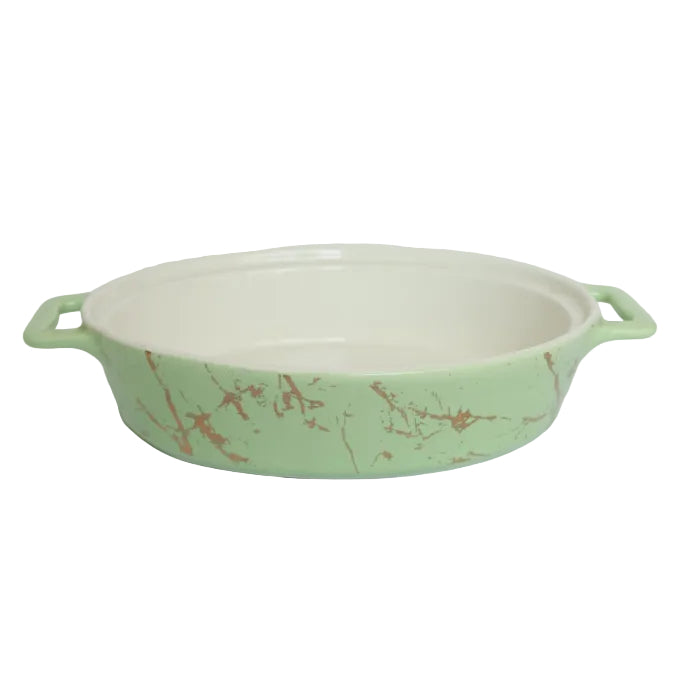 Brilliant Green Oval Ceramic Casserole Dish 35cm at Zubaidas Homestore Online Pakistan