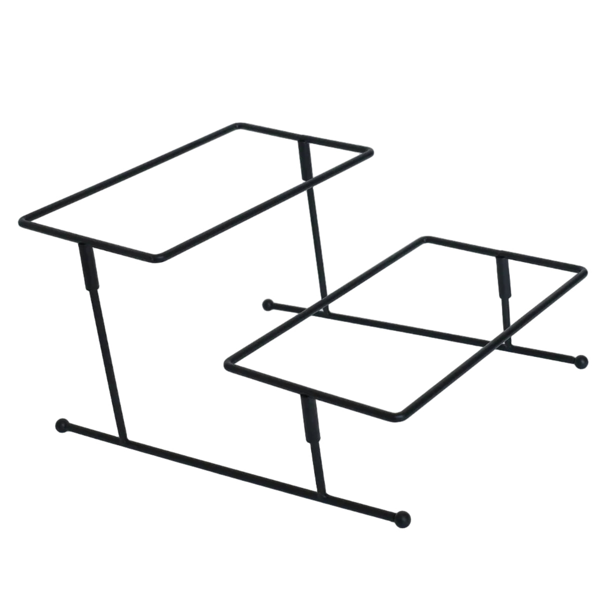 Brilliant Porcelain 2-Tier Rectangular Plate with Black Stand at Zubaidas Homestore Online Pakistan