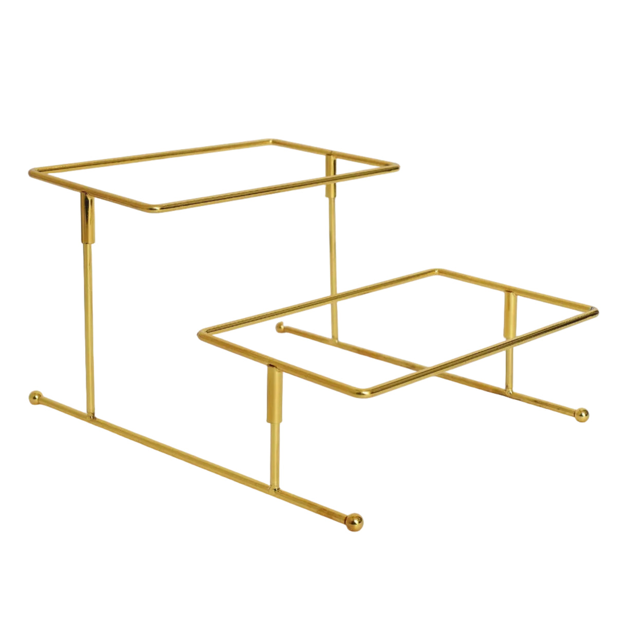 Brilliant Porcelain 2-Tier Rectangular Plate with Gold Stand at Zubaidas Homestore Online Pakistan
