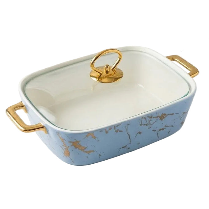 Brilliant Rectangular Ceramic Dish With Marble Finish 30cm at Zubaidas Homestore Pakistan
