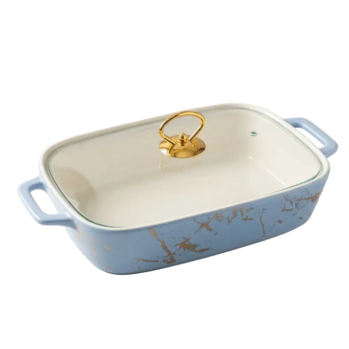 Brilliant Rectangular Ceramic Dish With Marble Finish 35cm at Zubaidas Homestore Pakistan