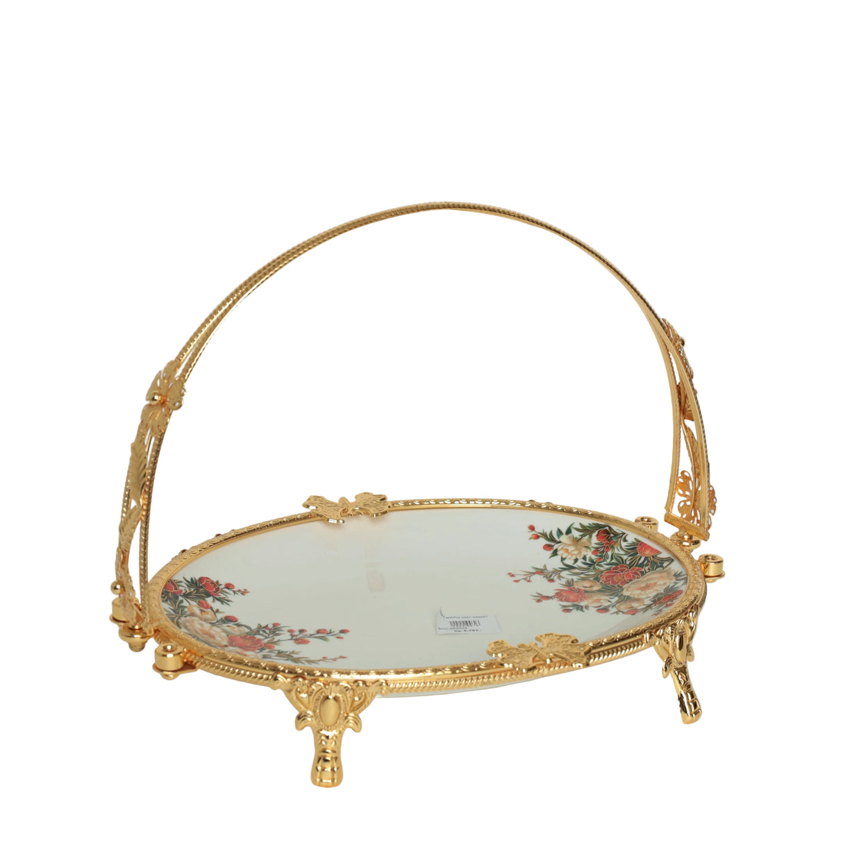 Brilliant Royal Bloom Serving Platter with Handle at Zubaidas Homestore Pakistan