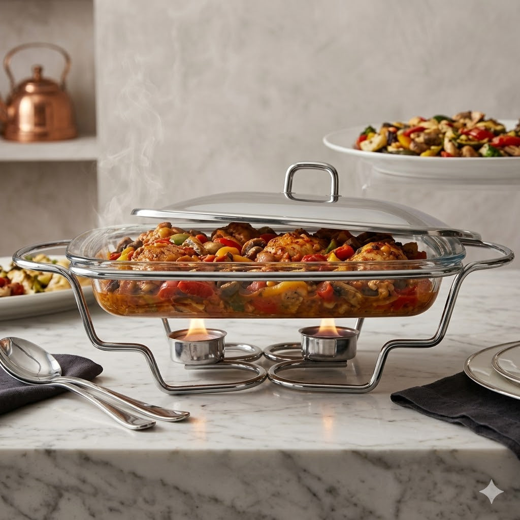 Chafing Dish Food Warmer 2.4 Ltr With Stand at Zubaidas Homestore Best for Home Shopping