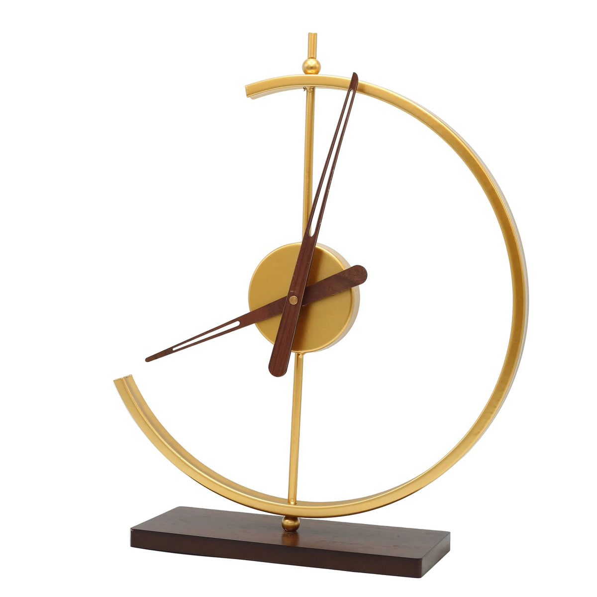 Circular Frame Decorative Clock with Wooden Base at Zubaidas Homestore - The Largest Collection of Decor In Pakistan