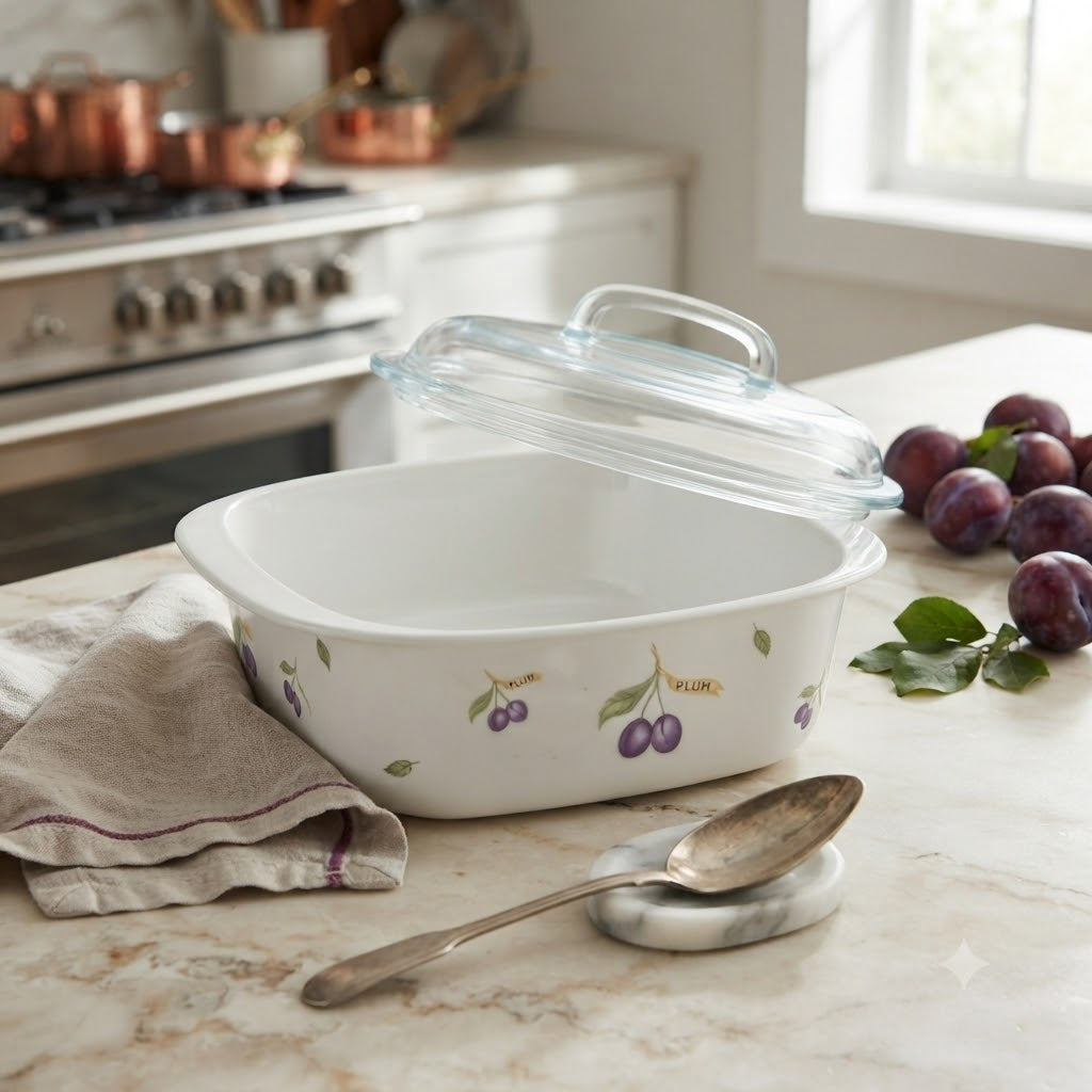 Corelle 1.41L Square Dish with Lid Plum at Zubaidas Homestore Pakistan