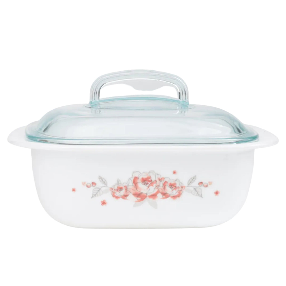 Corelle Brushed Stroke Roses 1.41L Square Dish with Lid at Zubaidas Homestore Best for Home Shopping Pakistan