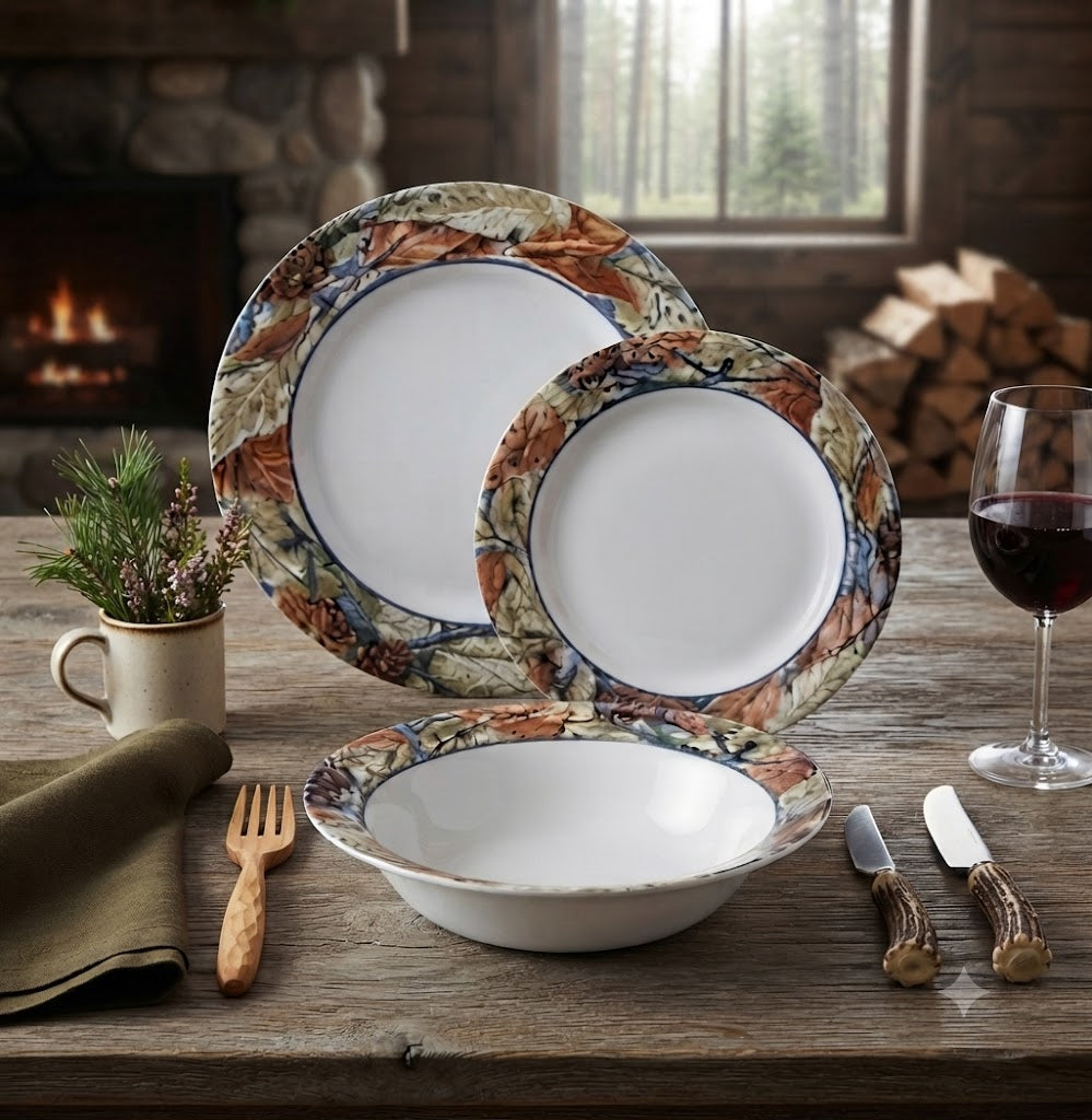 Corelle Woodland Leaves Breakfast Set 18 Pieces at Zubaidas Homestore Pakistan